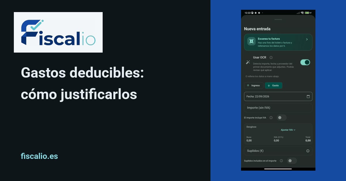Fiscalio leyendo una factura y detectando el proveedor, el importe y la fecha para rellenar el gasto.